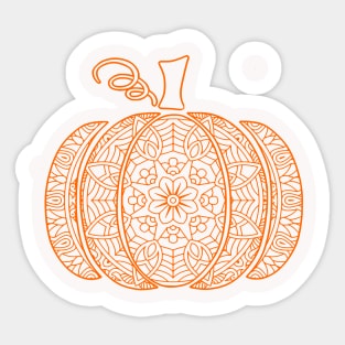 Halloween Orange Pumpkin Mandala Sticker